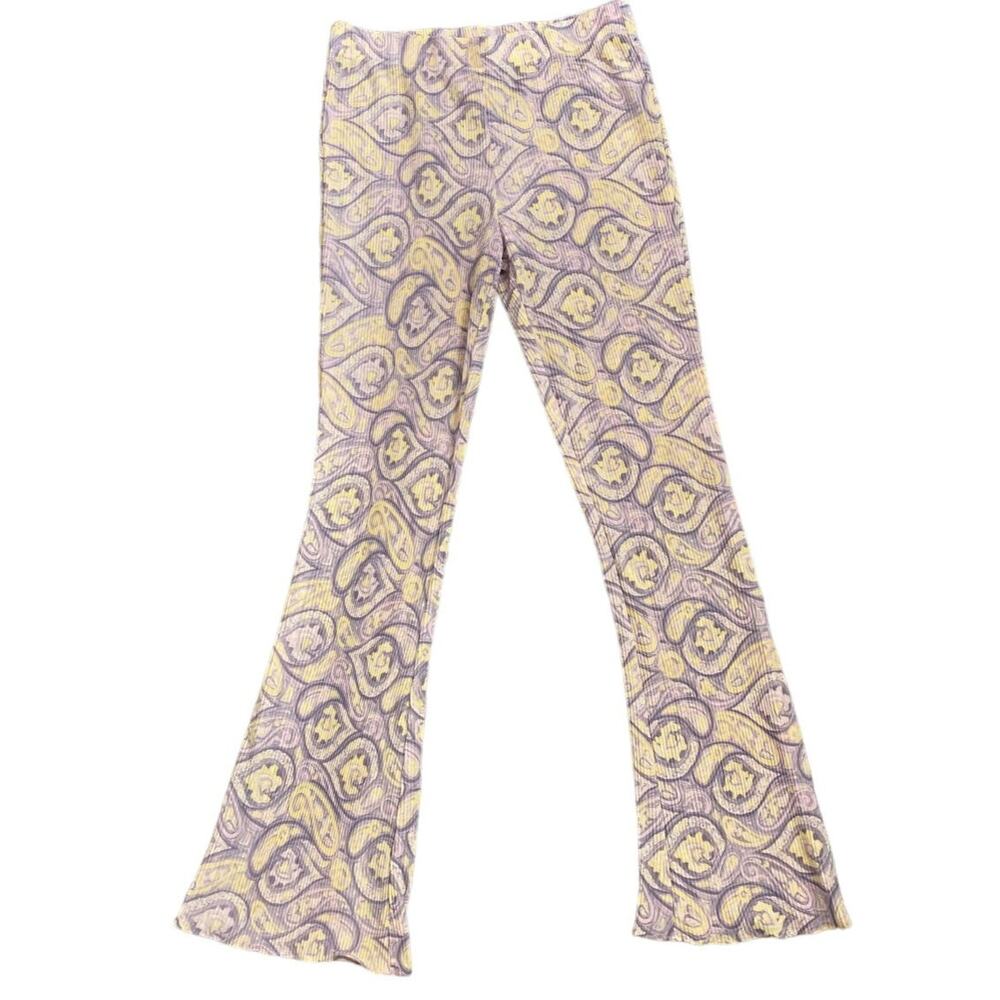 Urban Outfitters‎ Pants size M paisley print FLARE  wide leg Elastic waistband